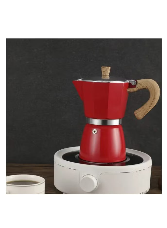 Classic Stovetop Espresso Maker Espresso Cup Moka Pot Red – Image 6