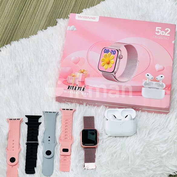 Wisme X33 Mini Smartwatch with Wireless Earbuds – 5-Band HD Display – Image 4