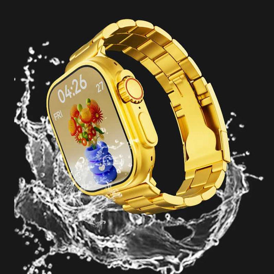 Gold Ultra Smartwatch – Luxury Stainless Steel Smartwatch