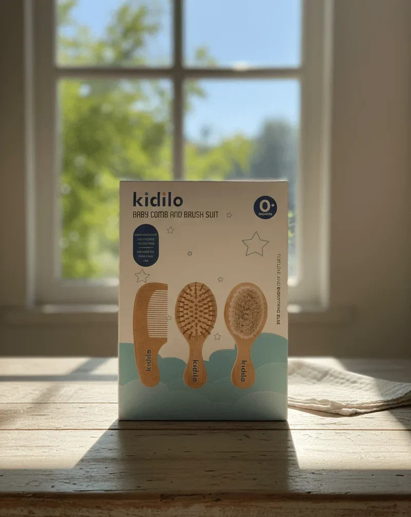 Kidilo Gentle Baby Brush & Comb Set – Ultra-Soft Bristles & Scalp Care