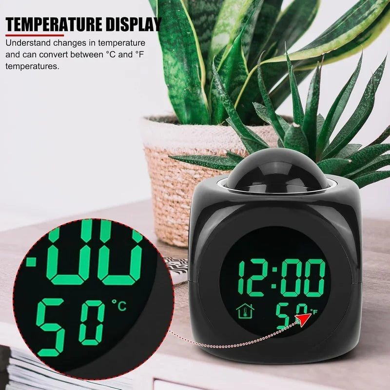 LCD Projection Alarm Clock – Digital Ceiling & Wall Projector with Temperature Display – Image 2