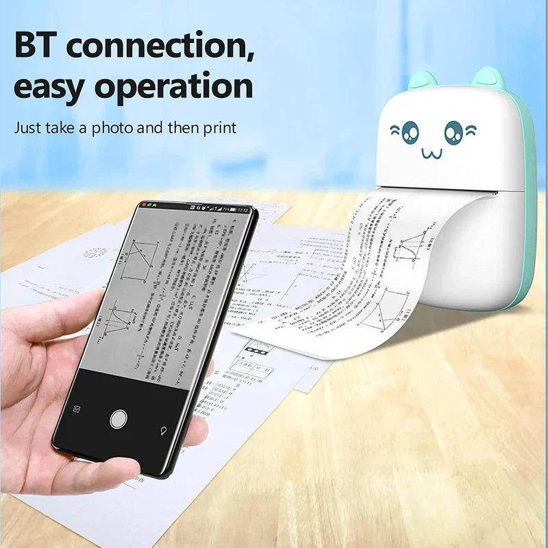 Portable Mini Pocket Thermal Printer – Wireless Bluetooth Inkless Printer – Image 2